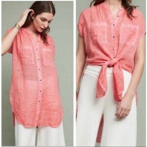 Anthropologie Holding Horses Women's Red Rouge Tunic Long Top Size Small